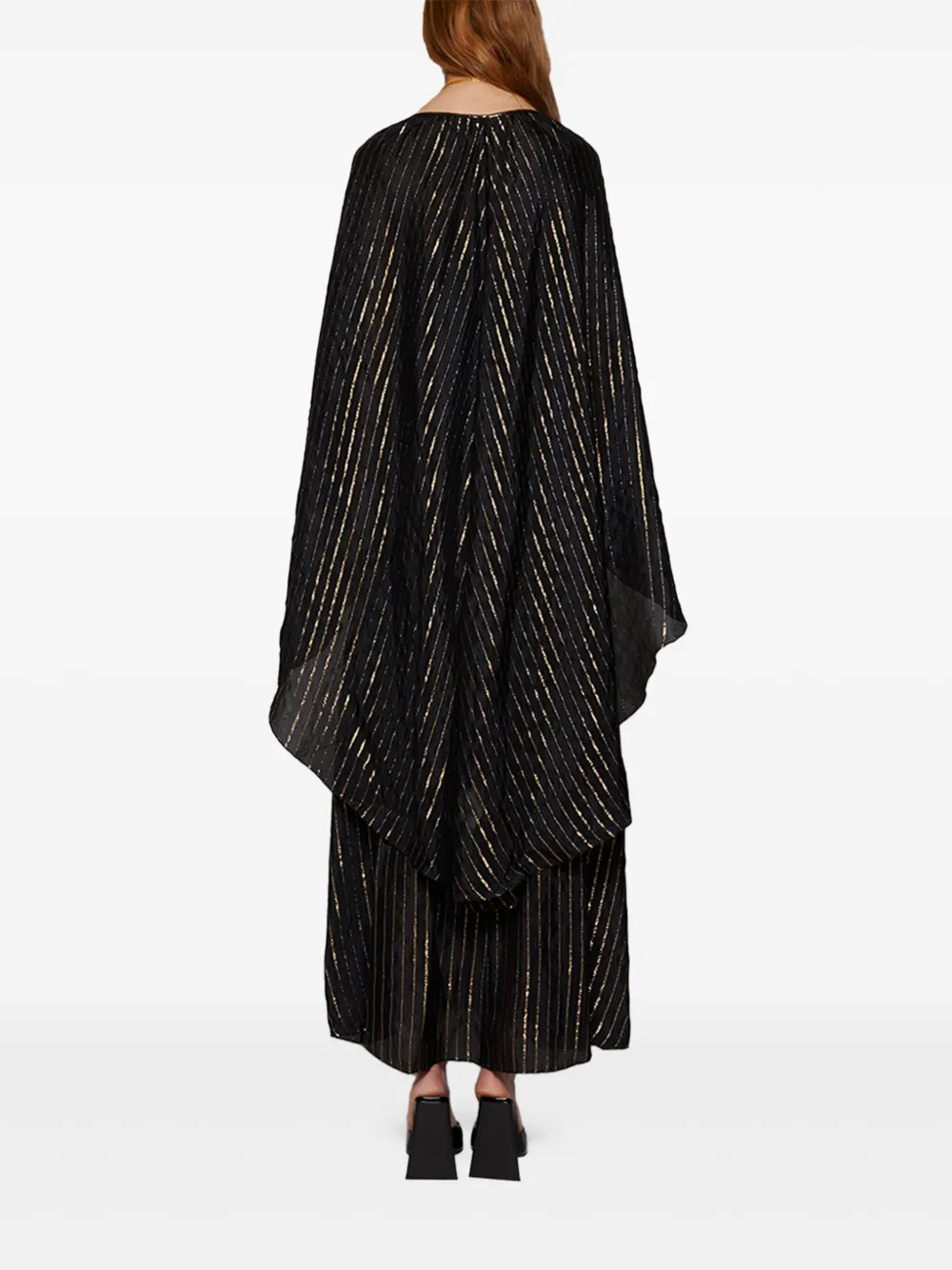 Johanna Ortiz Promise Of Splendor metallic-striped maxi dress Zwart