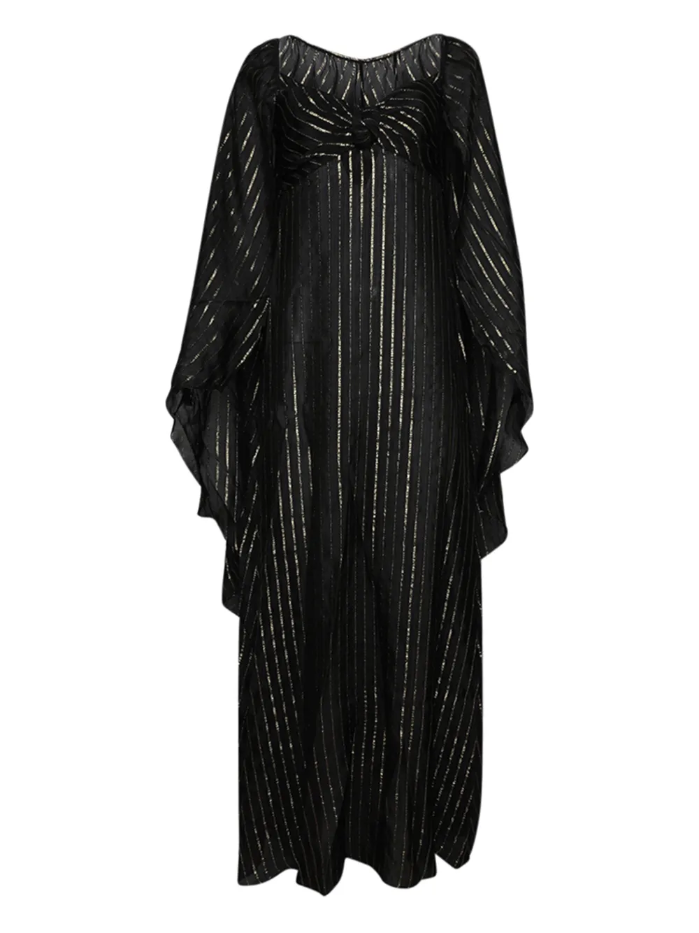 Johanna Ortiz Promise Of Splendor metallic-striped maxi dress Zwart
