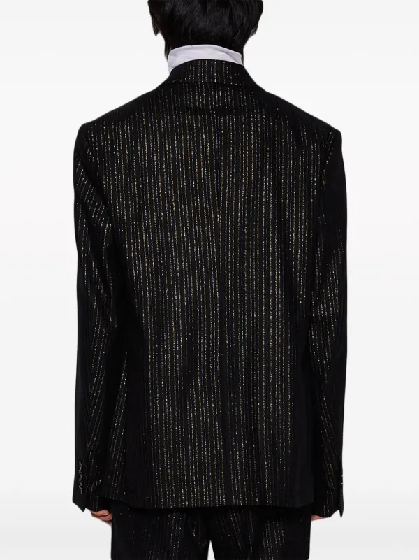 AMIRI metallic-stripe double-breasted Blazer | Black | FARFETCH