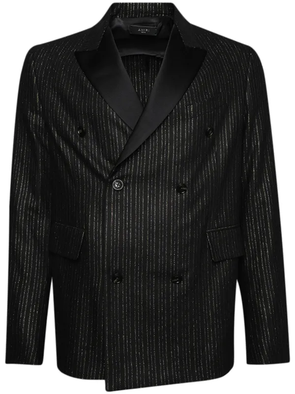 AMIRI metallic-stripe double-breasted Blazer - Farfetch