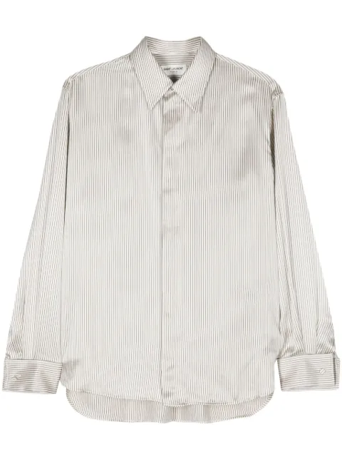 Saint Laurent camisa de seda con motivo de rayas