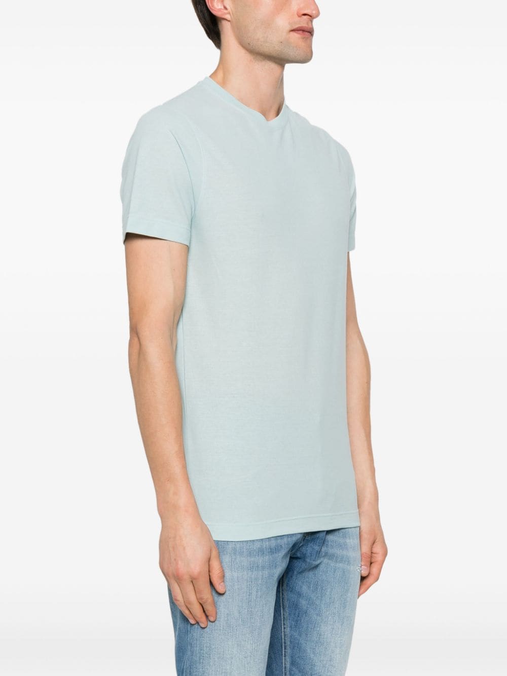 Shop Zanone Short-sleeved Cotton T-shirt In Blue