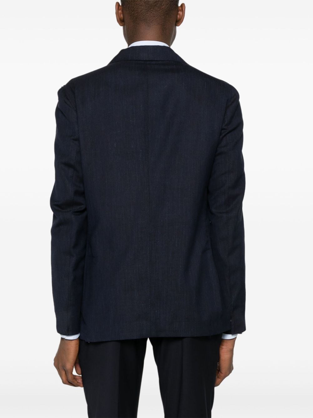 Shop Eleventy Mélange Wool-blend Blazer In Blue