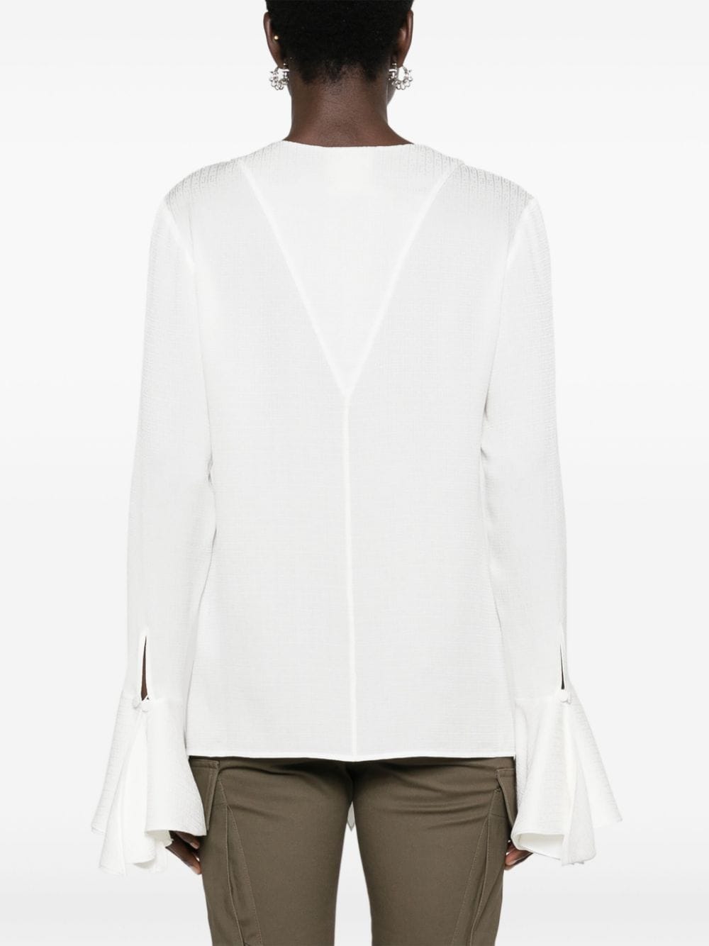 Givenchy Zijden blouse met jacquard Wit