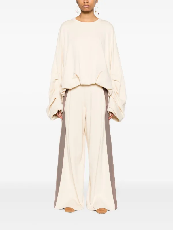 DRIES VAN NOTEN tape-detail wide-leg Track Pants - Farfetch