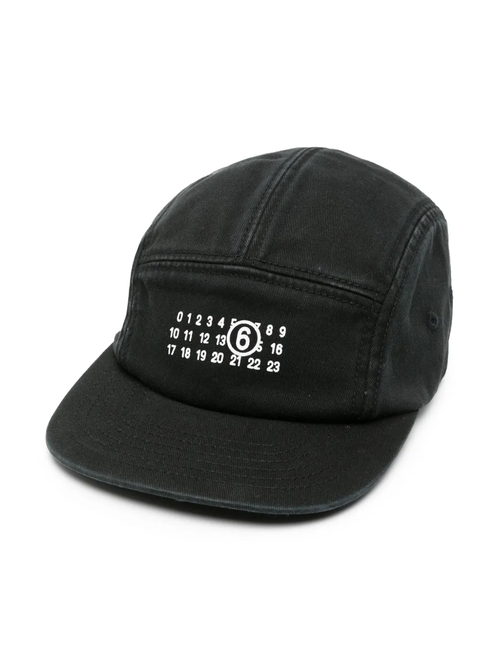 mm6 maison margiela kids casquette en coton à imprimé numéros - noir