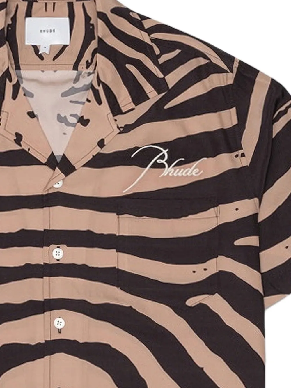 RHUDE Overhemd met zebraprint Beige