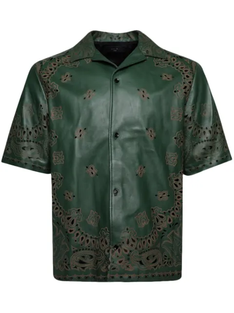 AMIRI bandana-pattern leather shirt