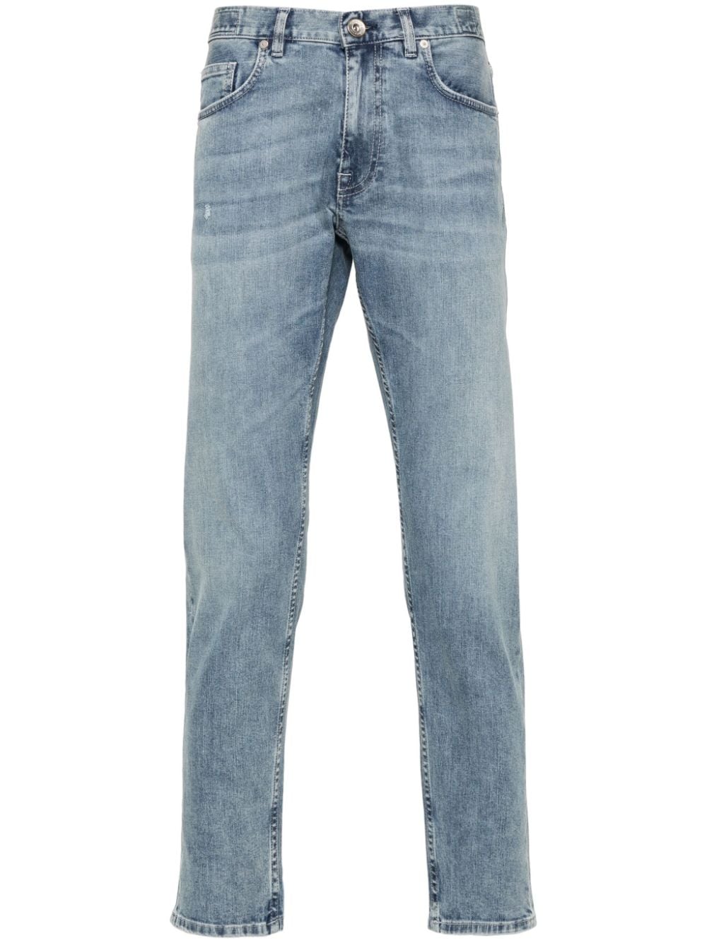 Eleventy Mid-rise Tapered-leg Jeans In Blue