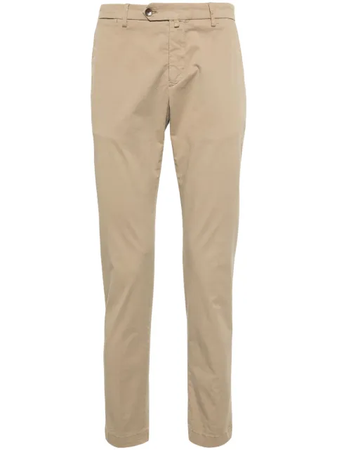 Briglia 1949 low-rise stretch-cotton tapered chinos
