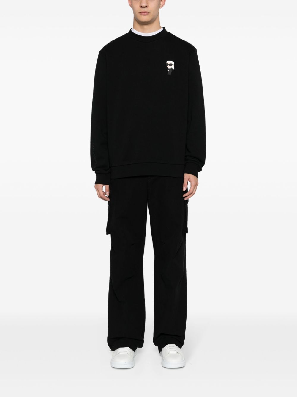 Shop Karl Lagerfeld Ikonik Karl-motif Sweatshirt In Black