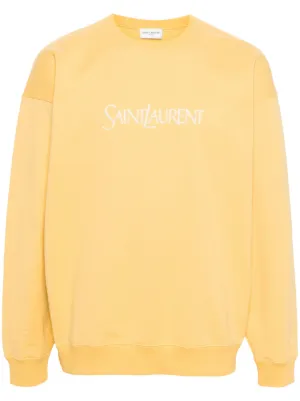 『SAINT LAURENT』 サンローラン (M) ロゴ スウェット SAINT LAURENT YSLロゴコットンスウェットシャツ Sサイズ ベージュ