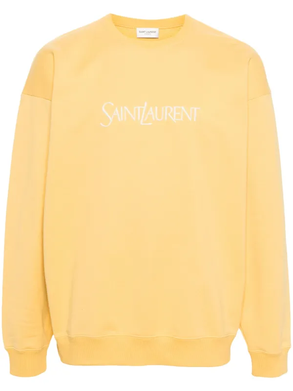 Saint Laurent logo embroidered Sweatshirt Yellow FARFETCH AU