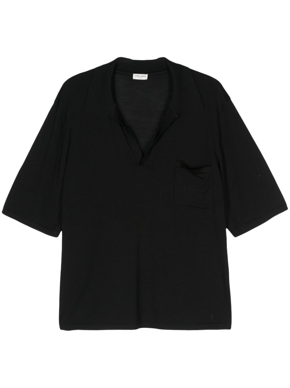 Saint Laurent Cassandre wool polo shirt - Schwarz