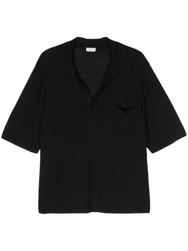 サンローランポロシャツ カサンドラポロシャツ（ピケ） ブラック | Saint Laurent | YSL JA-JP