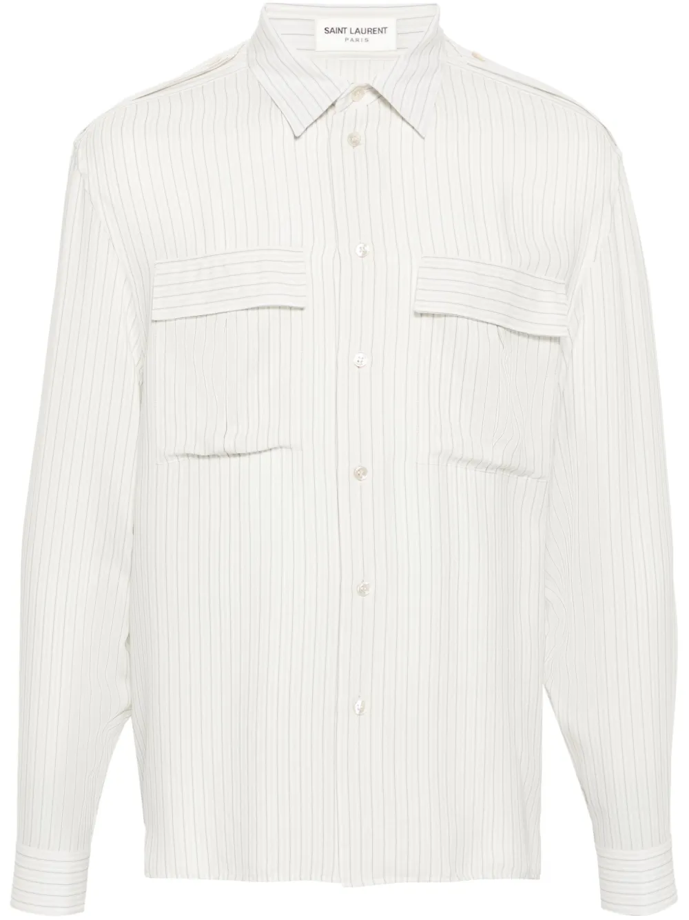 Saint Laurent Gestreept overhemd Wit