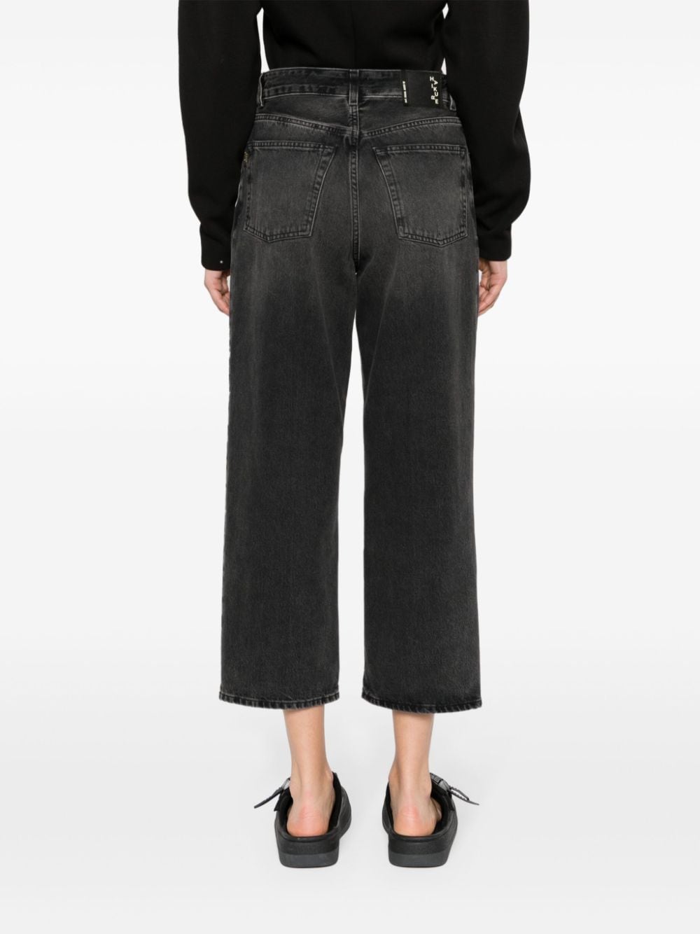 Shop Haikure Betty Mid-rise Cropped Jeans In Black