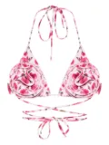 Magda Butrym floral-print bikini top - Pink