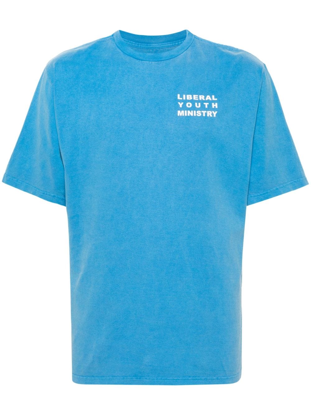 Liberal Youth Ministry logo-print cotton T-shirt - Blu