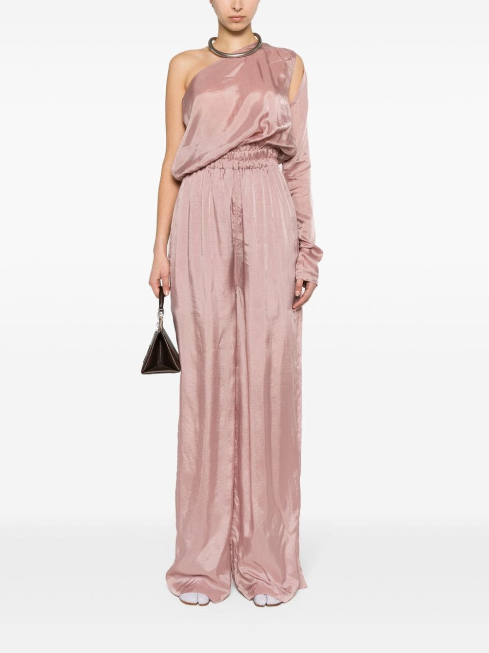 Shop Rick Owens Asymmetric Organza Playsuit In Pink