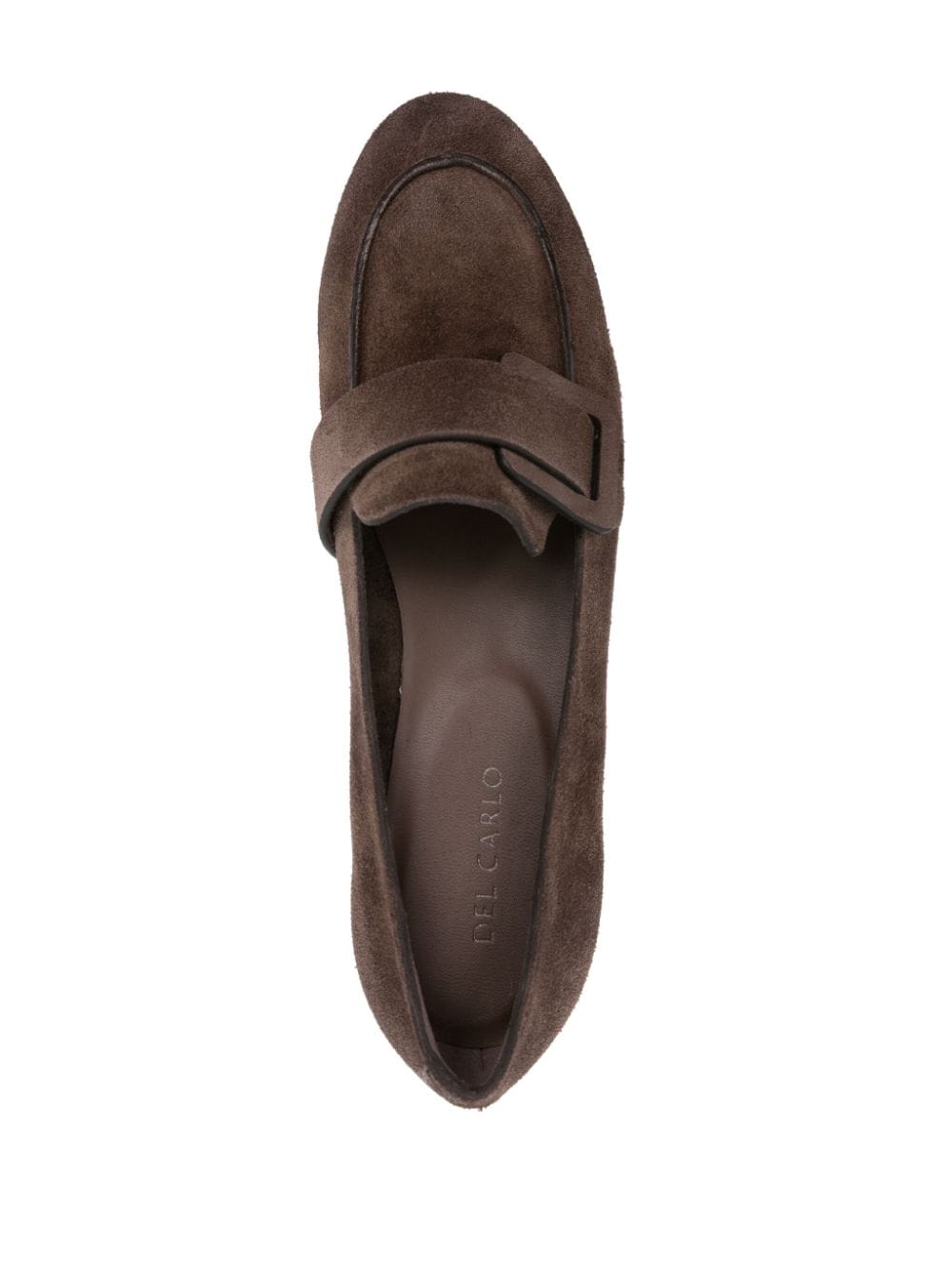 Shop Del Carlo Buckle-detail Suede Loafers In Brown