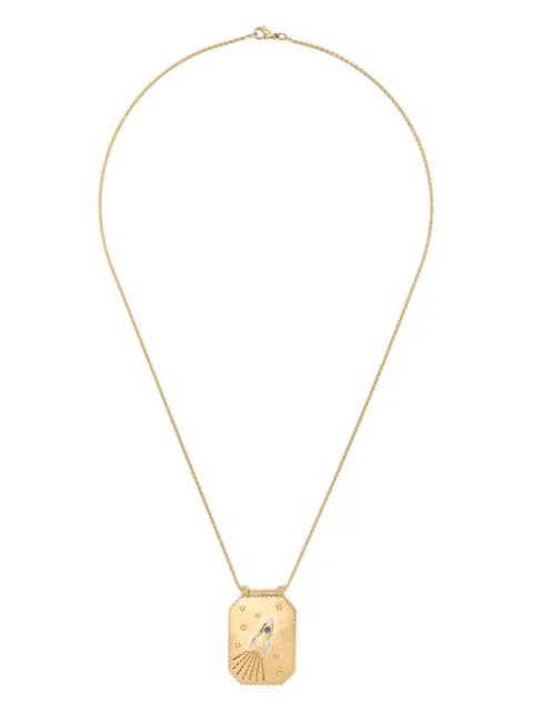 Marie Lichtenberg 18kt yellow gold Love You diamond and sapphire necklace