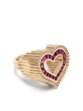 Marie Lichtenberg 18kt yellow gold Love ruby and diamond ring