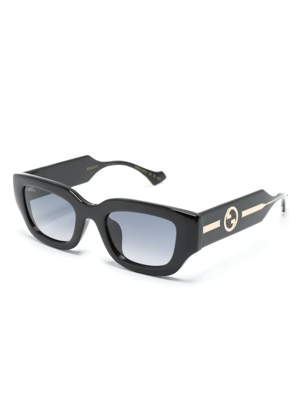 Gucci Eyewear Zonnebril met rechthoekig montuur - Zwart