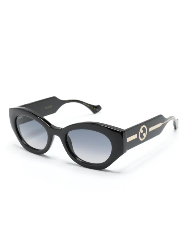 Gucci Eyewear oval-frame Sunglasses | Black | FARFETCH CA