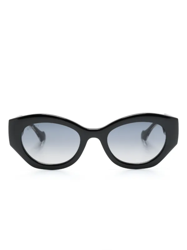 Gucci Eyewear oval-frame Sunglasses | Black | FARFETCH CA