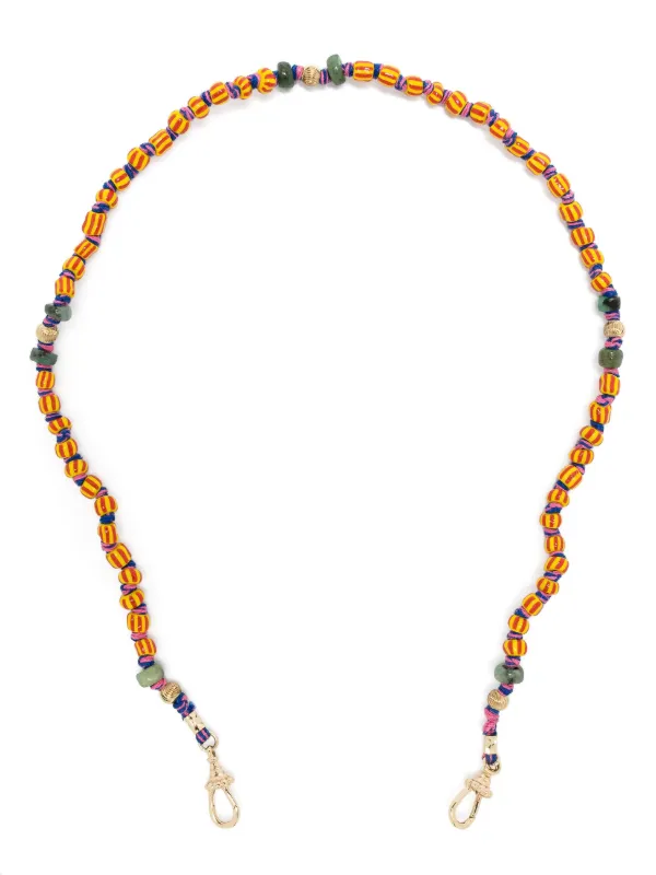 Marie Lichtenberg 9kt Yellow Gold Mauli Ghana Beaded Necklace