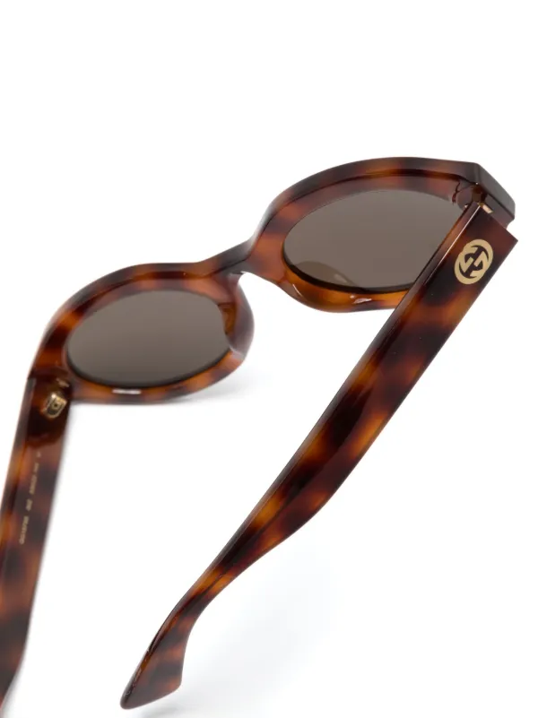 GUCCI ブラウンフレーム サングラス Gucci Eyewear スクエアフレーム サングラス | ブラウン