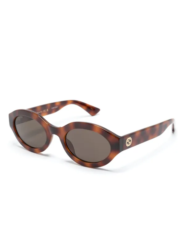 GUCCI ブラウンフレーム サングラス Gucci Eyewear オーバルフレーム サングラス | ブラウン
