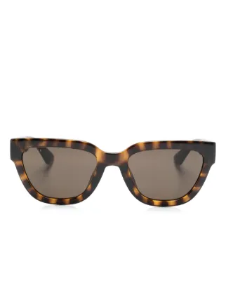 Gucci Eyewear butterfly frame Sunglasses Brown FARFETCH AE