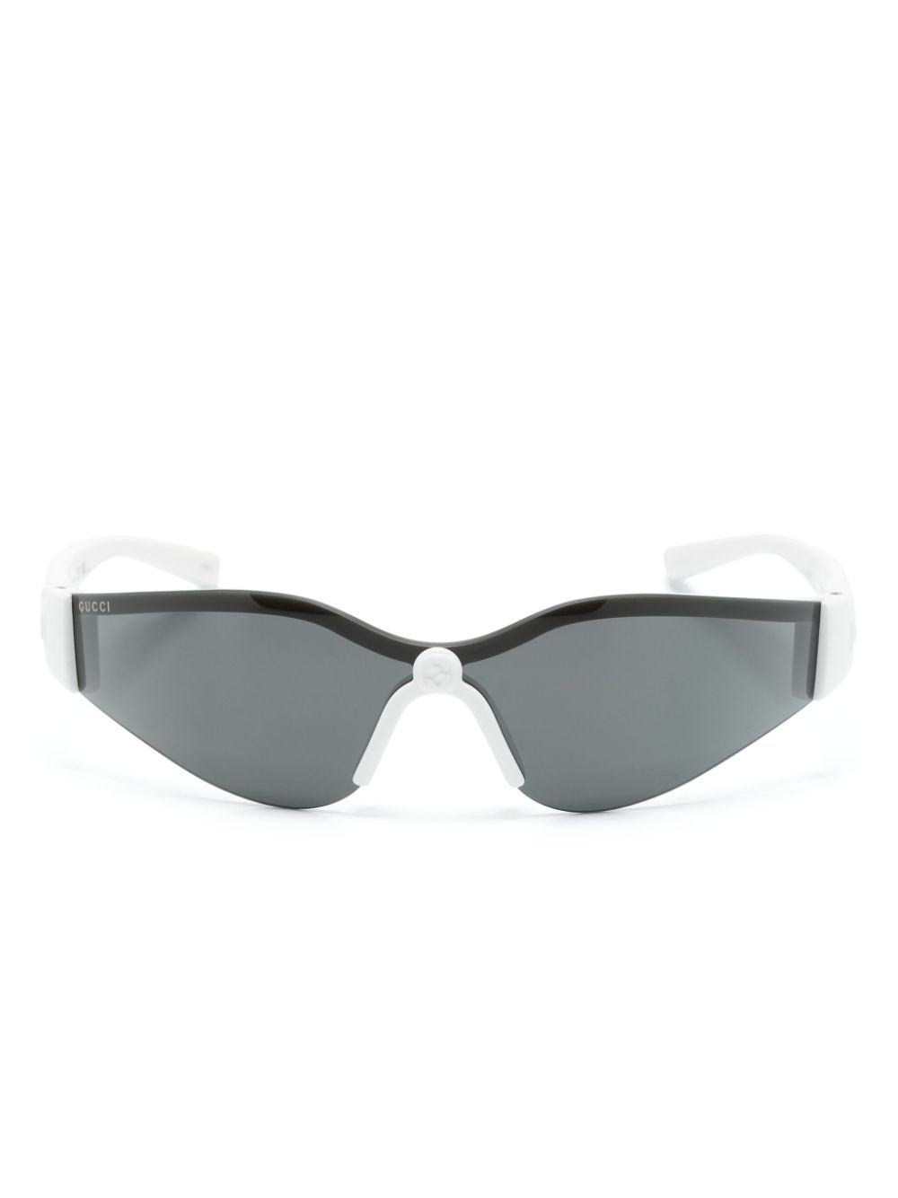 Gucci Interlocking G Shield-frame Sunglasses In White