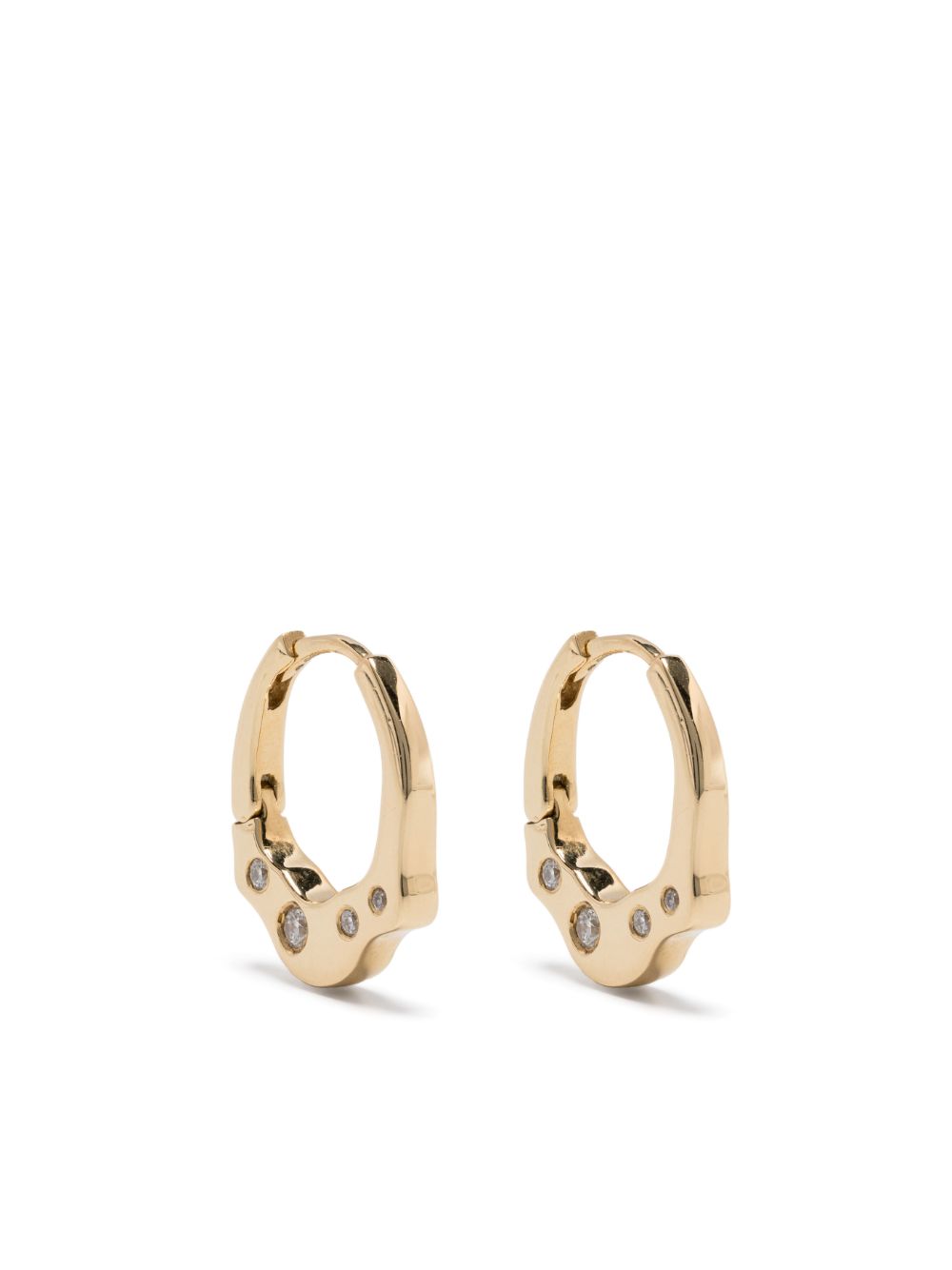 18kt yellow gold Reishi diamond earrings