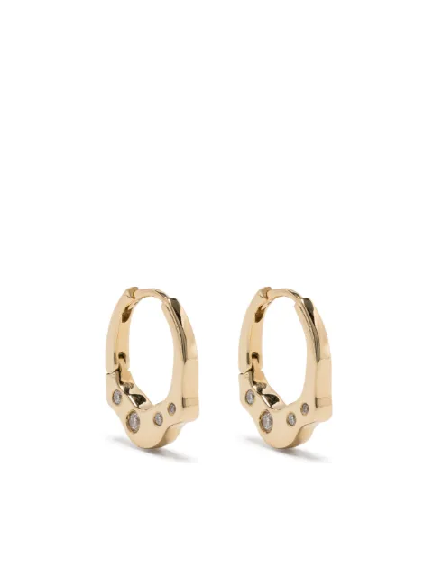 Sauer 18kt yellow gold Reishi diamond earrings