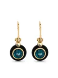 Sauer 18kt yellow gold Frames onyx and topaz earrings