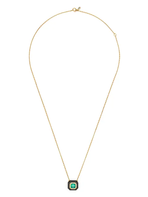 Sauer 18kt yellow gold Frame multi-stone necklace