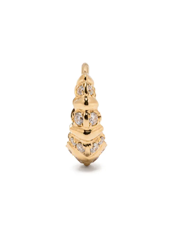 Lizzie Mandler ピアス ゴールド 18K Lizzie Mandler 18K Gold Fluted Huggie Hoops – Peridot Fine