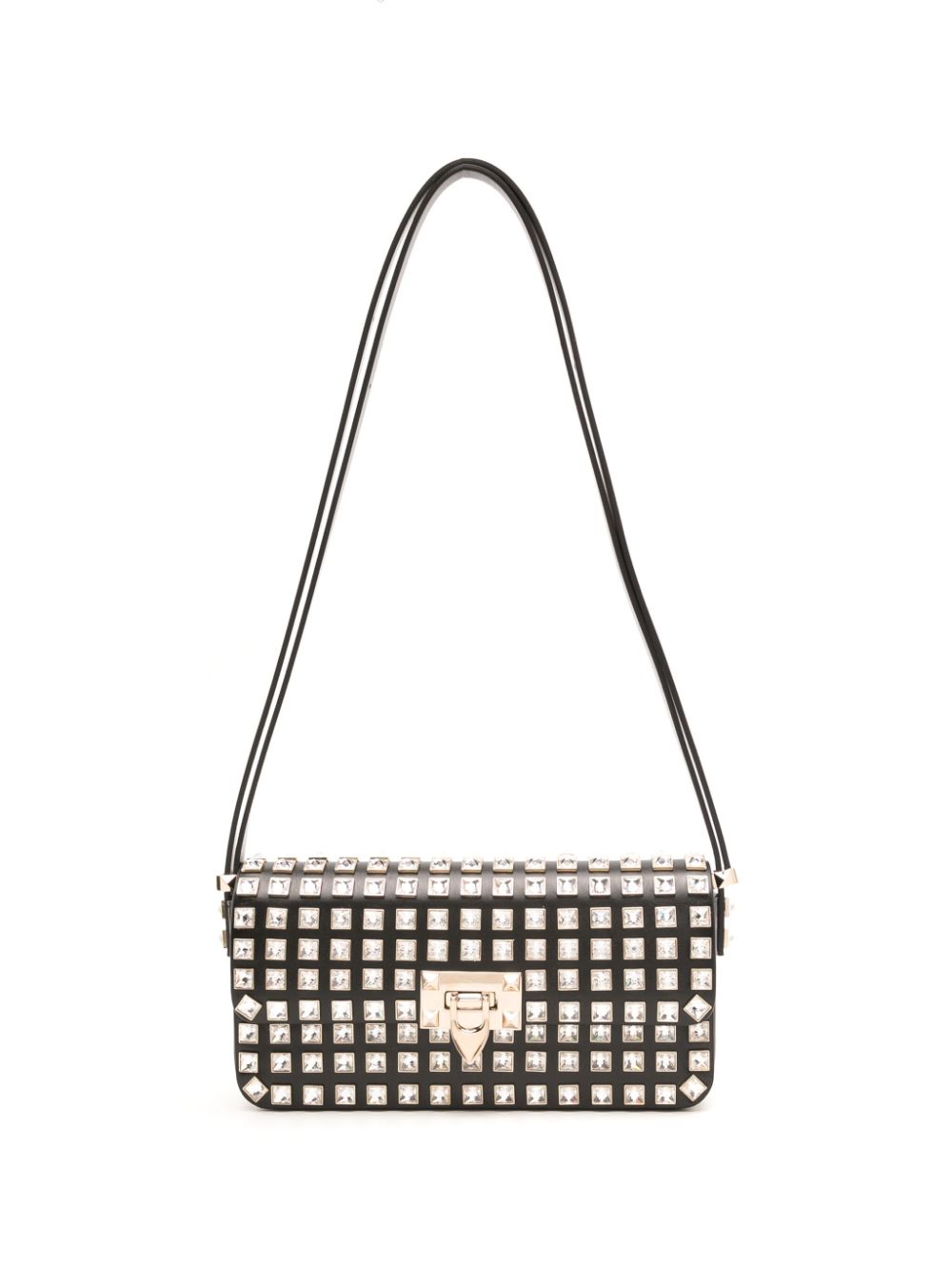 Rockstud E/W leather shoulder bag