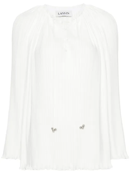 Blouse lacée à design plissé - Lanvin - Modalova