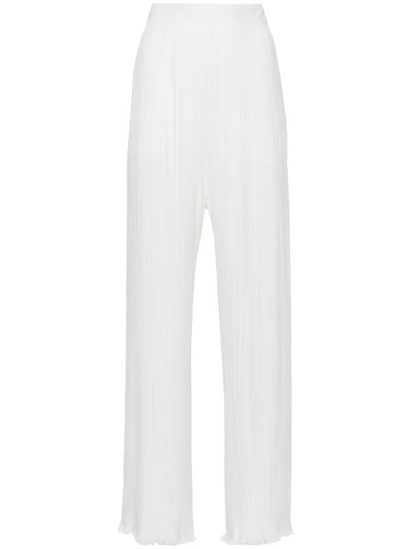 Lanvin Straight-leg Pleated Trousers in White