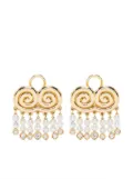 Sauer 18kt yellow gold Agni pearls and diamonds earrings