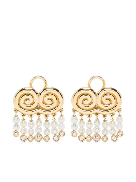 Sauer 18kt yellow gold Agni pearls and diamonds earrings