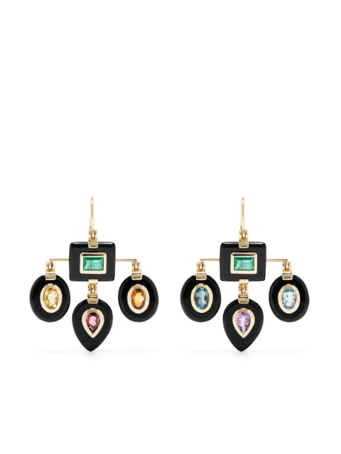 Sauer 18kt yellow gold Seven Chakras earrings