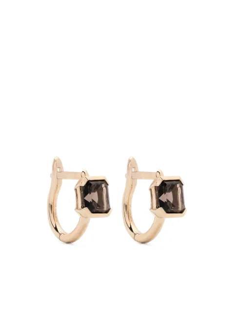 Otiumberg 9kt yellow gold Domino smoky quartz earrings
