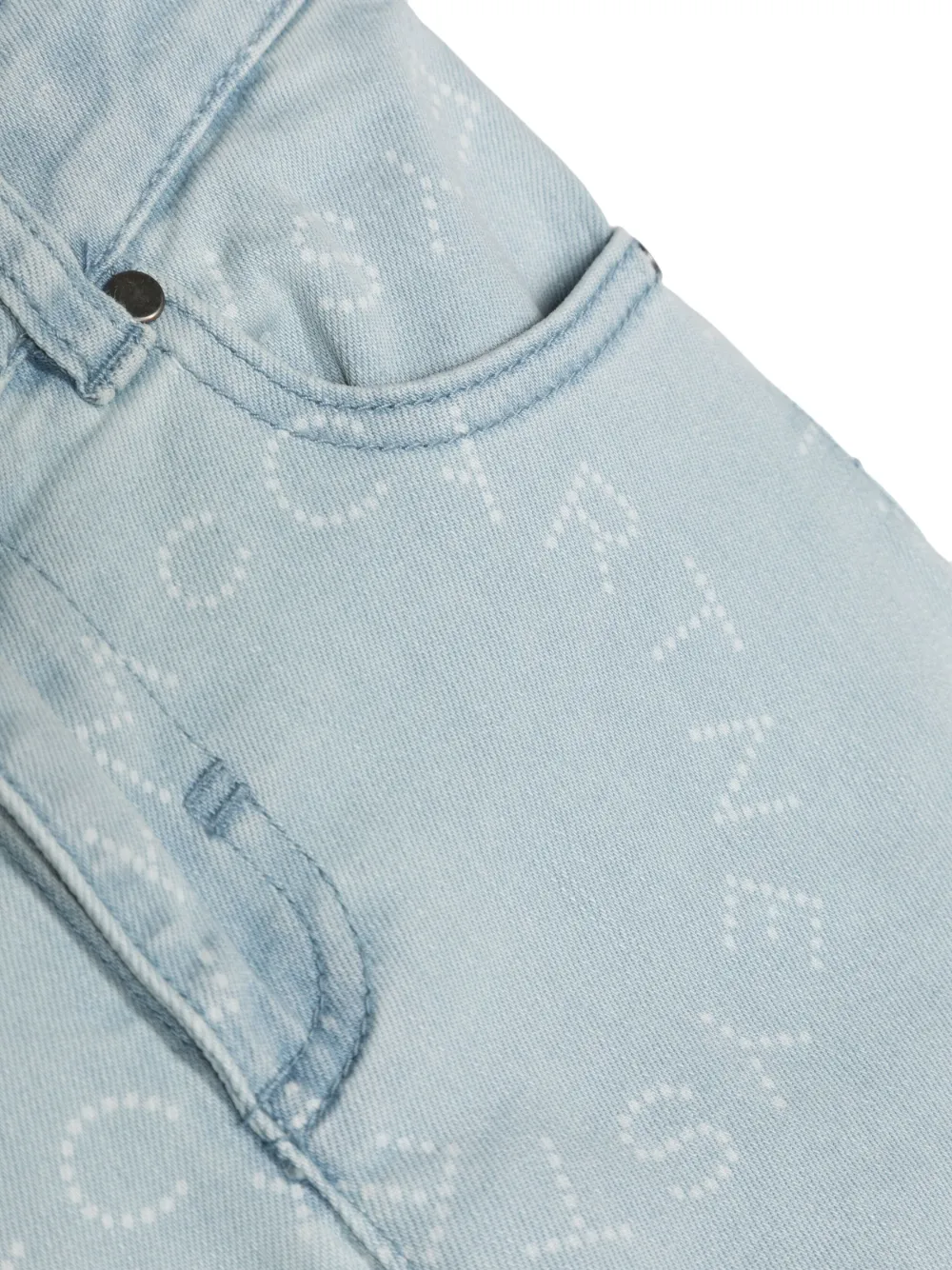 Shop Stella Mccartney Logo-print Slim-fit Jeans In Blue