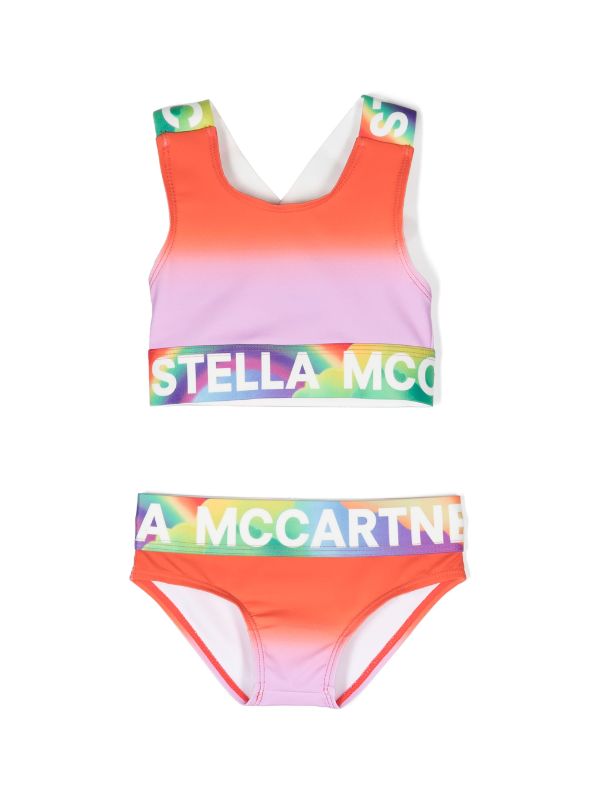 logo-tape ombré bikini