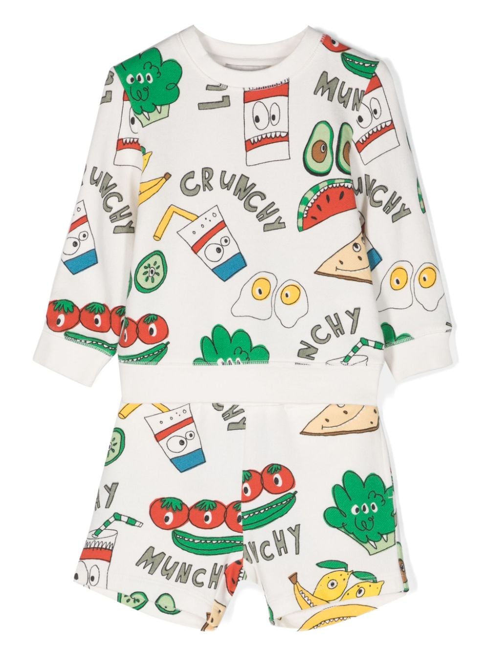 Image 1 of Stella McCartney Kids Crunchy Lunchy sweatshirt and shorts set